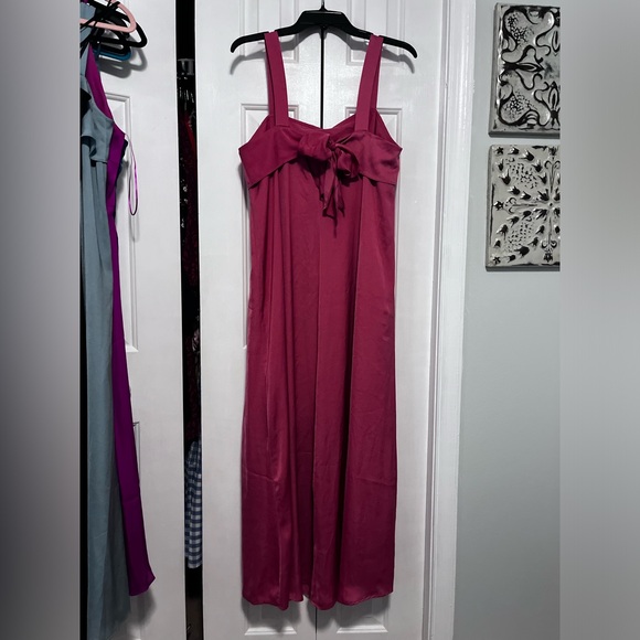 Pink Silk Banana Republic Midi Dress with tie back - Picture 4 of 4